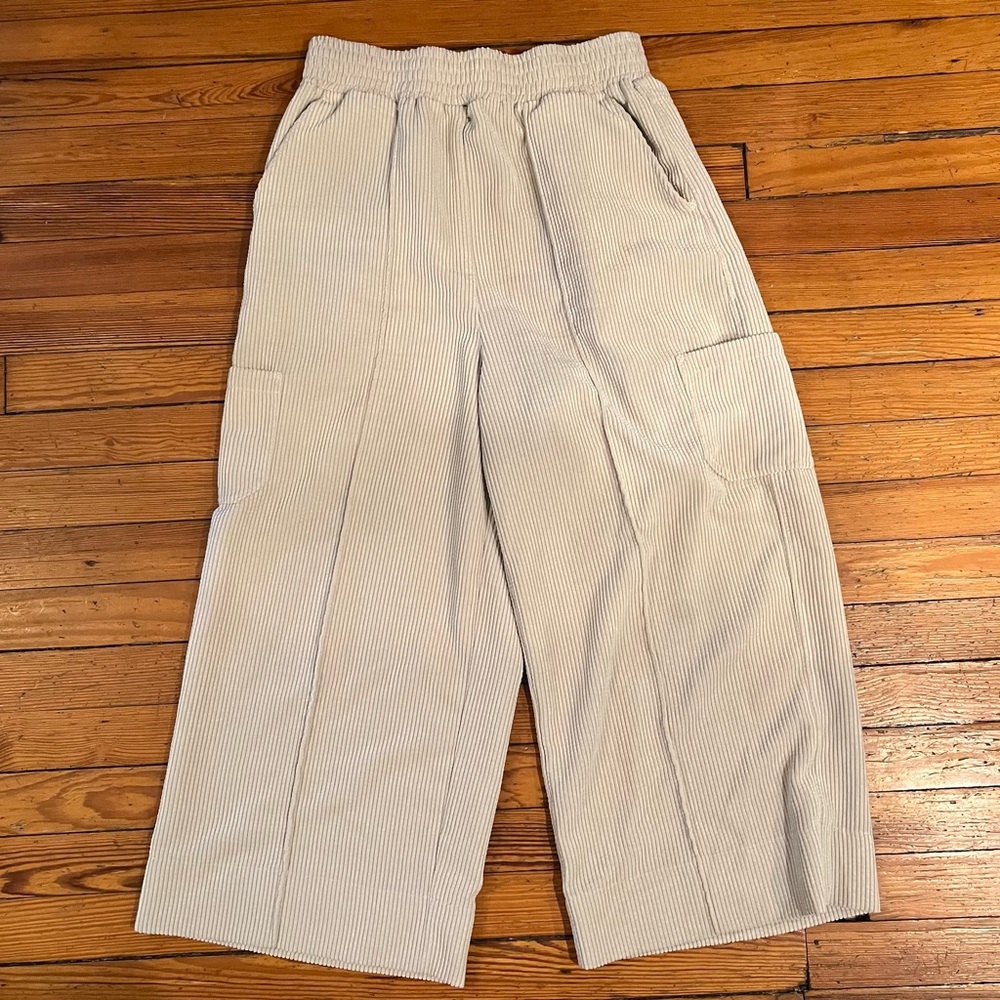 Urban Outfitters Ribbed Beige Lounge Wide Leg Pants Size Large